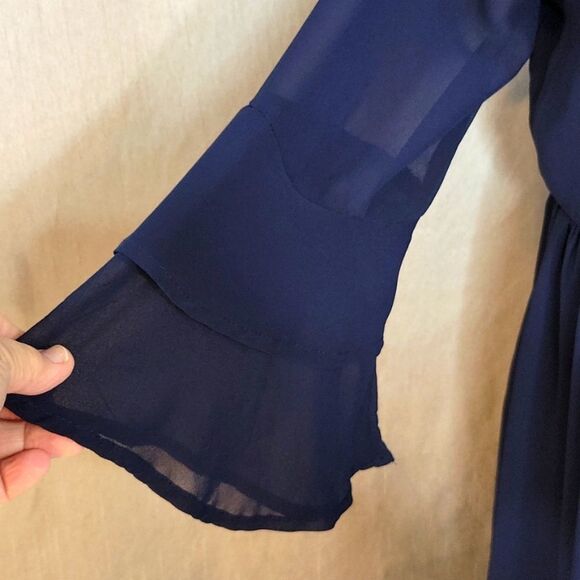 SEQUIN HEARTS Floral and‎ Embroidered and Ruffled Boho Peasant Dress Large - Picture 5 of 9